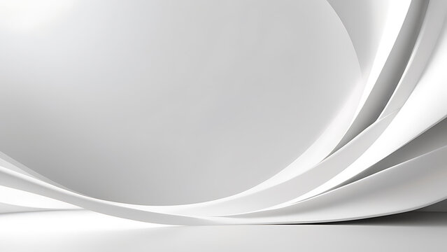  abstract white background, soft, elegant waves in shades of blue and gray, smooth curves and lines