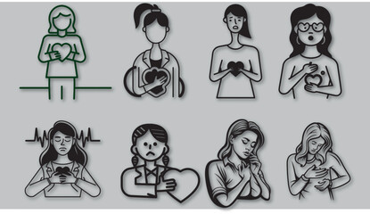 vector woman having a heart problem design
