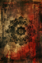 Naklejka premium aggressive black mandala style grunge