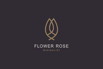 Rose flower logo beauty care vector illustration. - Nature symbol design template.	