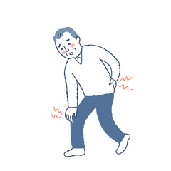 膝と腰が痛いシニア男性