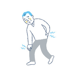 膝と腰が痛いシニア男性
