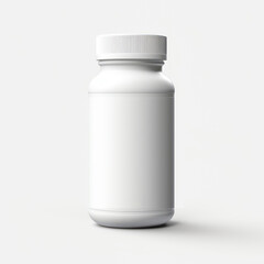 3d Supplement bottle mockup on white background
