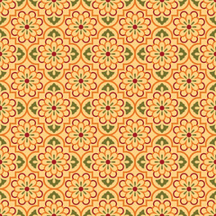 Geometrical floral seamless repeat pattern digital textile design floral