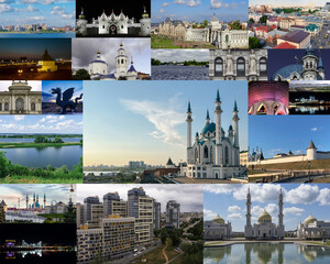 Fototapeta premium Collage of photos of the Kazan in Tatarstan, Russia