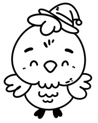 Baby chicken, little chic, hand draw a chicken illustration for coloring book	