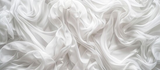 This close-up view showcases the texture and details of a white fabric, perfect for various applications such as textiles, clothing, household items, wallpaper, tableware, and decor.