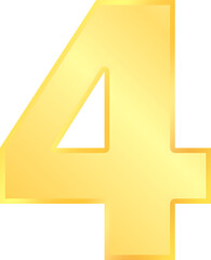 Luxury golden number 4 vector symbol clipart for greeting card template background banner wallpaper