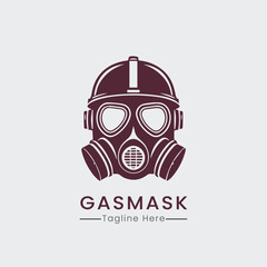 gasmask logo design icon template minimalist