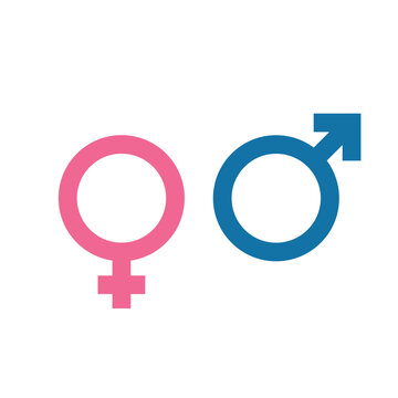 Gender symbol. Female and male icon. Man and woman sign. Vector EPS 10. Isolated on white background