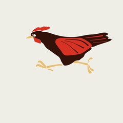 illustration with hen