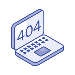 Grab this beautifully designed isometric icon of 404 error