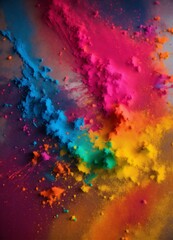 "Colorful Chaos: Dynamic Spray Paint with Vibrant Hues"