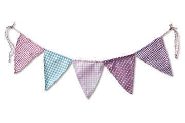 Bunting cloth banner isolated on white background Generative Ai