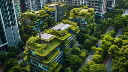 Sustainable Architecture: Eco-Friendly Green Buildings in Urban Landscape.