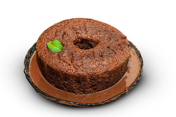 chocolate cake isolated on a white background
