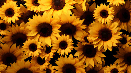 Sunflower background, summer sunflower field