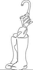 umbrella in rubber boots