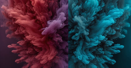Smoke Red and blue on Abstract Background - obrazy, fototapety, plakaty