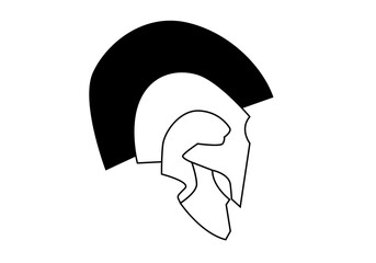 Icono negro de casco romano o griego. 