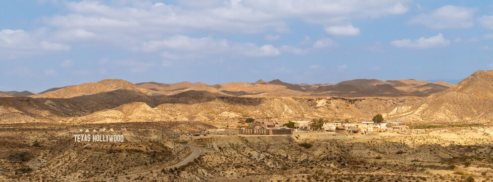 Tabernas, Spain. 09 05 2019. Fort Bravo Texas Hollywood en el desierto de Tabernas. Estudio cinematogr&aacute;fico ambientado en el Salvaje Oeste. Construido para la pel&iacute;cula de, El bueno, El feo y El malo.