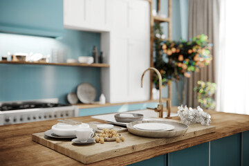 3d rendering bohemian apartment interior design