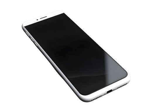 Smartphone with blank screen on black background. 3D rendering.