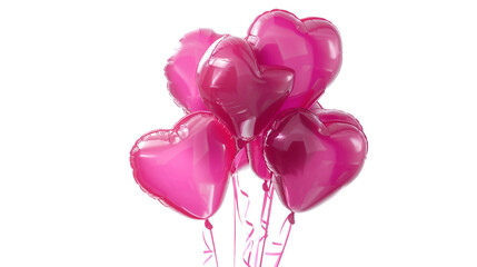 Pink Balloons on Transparent Background
