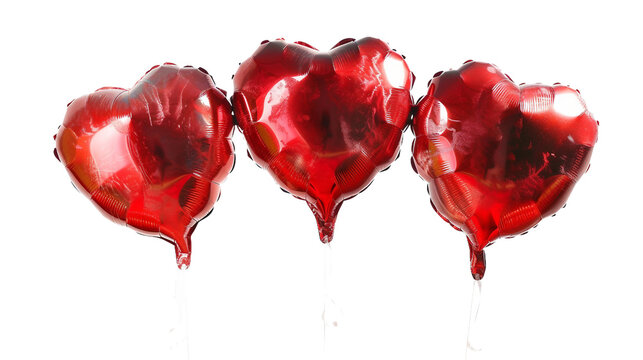 Red Heart Balloon Image on Transparent Background