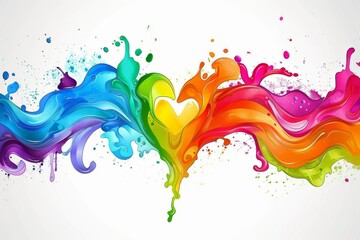 Fototapeta premium LGBTQ Pride ochre. Rainbow ivory colorful alternative diversity Flag. Gradient motley colored student LGBT rights parade festival diversity training diverse gender illustration