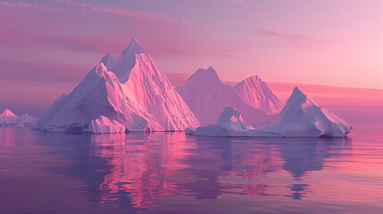 Fototapeta na wymiar Climate change causes icebergs to melt.