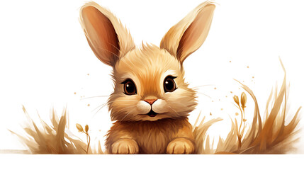 Playful White Rabbit Clipart with Transparent Background - Cute Funny Bunny Illustration for Easter, Graphic Design, and Wildlife Art Projects.
