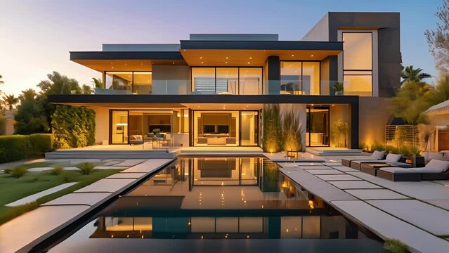 The art of minimalism is perfected in this modern residence where clean lines and thoughtful design come together to create a harmonious and tranquil space.