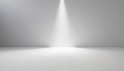 White empty studio space with spotlight, 3D rendering style - obrazy, fototapety, plakaty