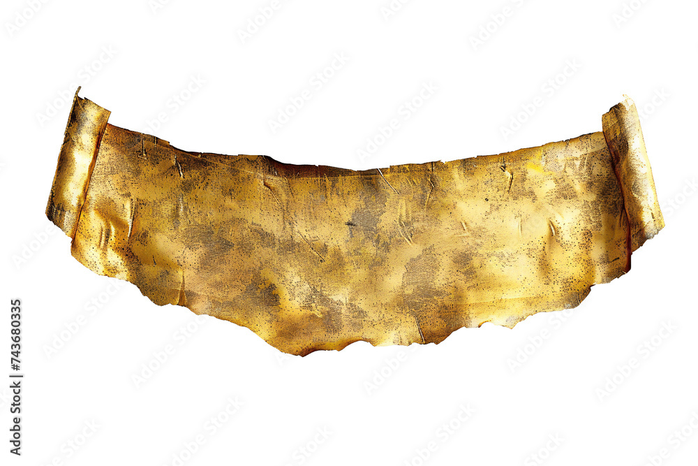 Wall mural empty golden banner isolated on transparent background generative ai