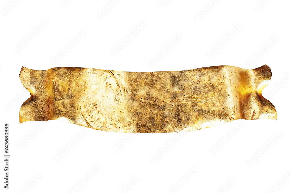 Wall mural empty golden banner isolated on transparent background generative ai