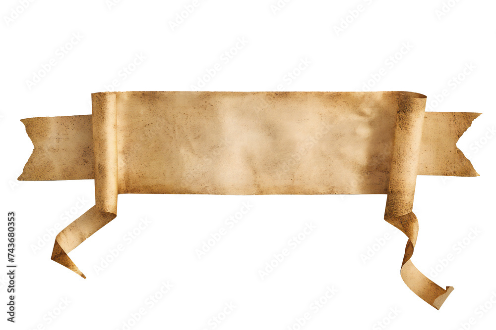 Wall mural empty golden banner isolated on transparent background generative ai