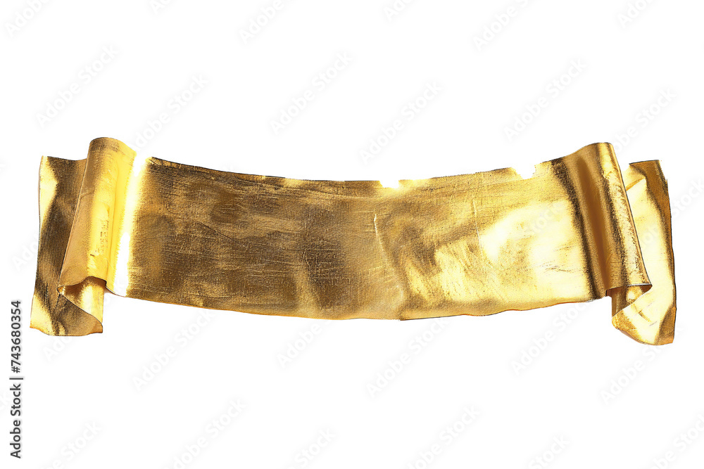 Wall mural empty golden banner isolated on transparent background generative ai