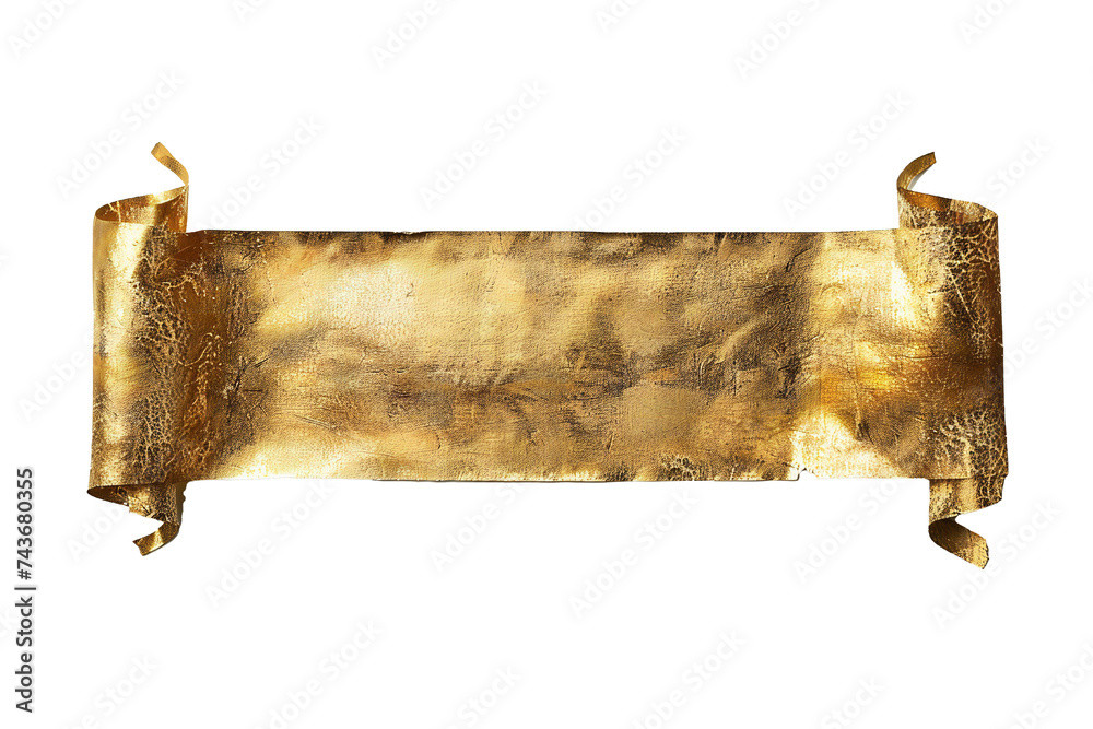 Wall mural empty golden banner isolated on transparent background generative ai