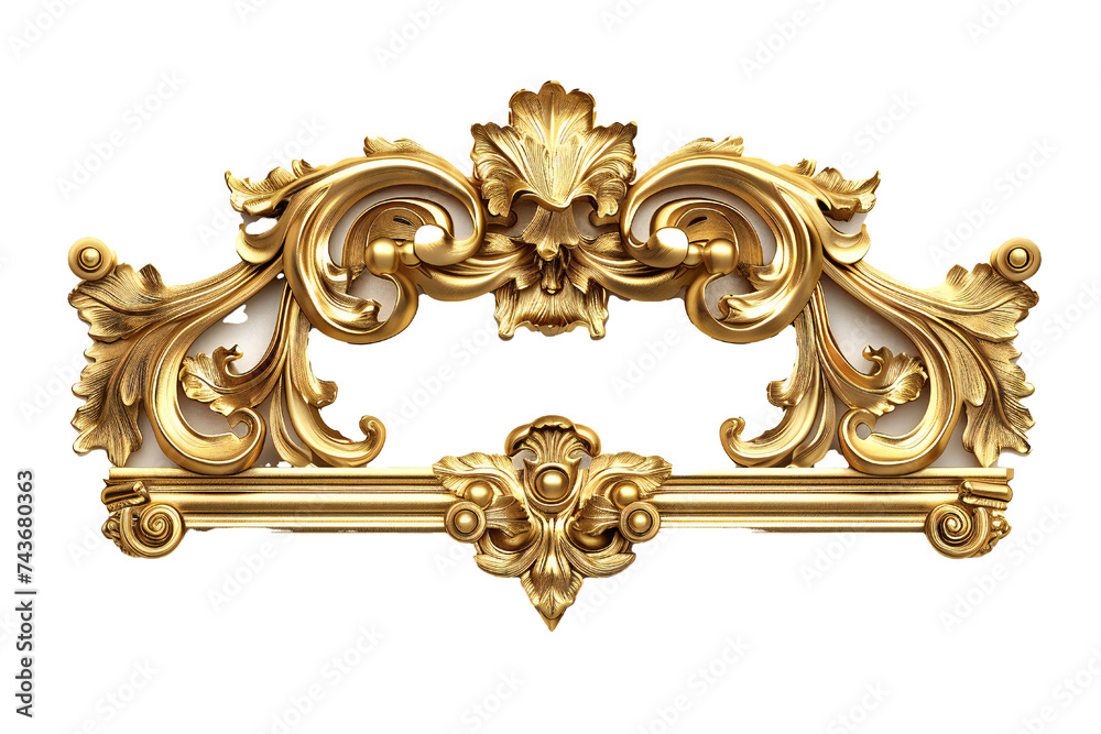 Wall mural empty golden banner isolated on transparent background generative ai