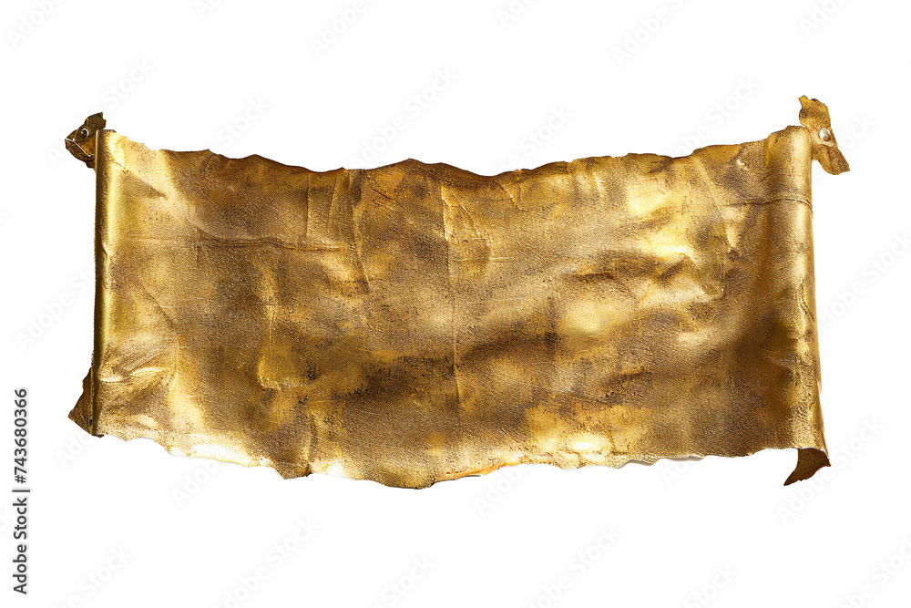 Wall mural empty golden banner isolated on transparent background generative ai