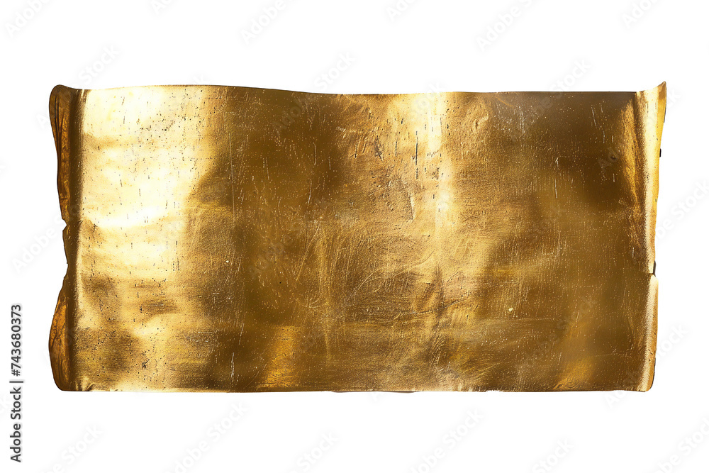 Wall mural empty golden banner isolated on transparent background generative ai