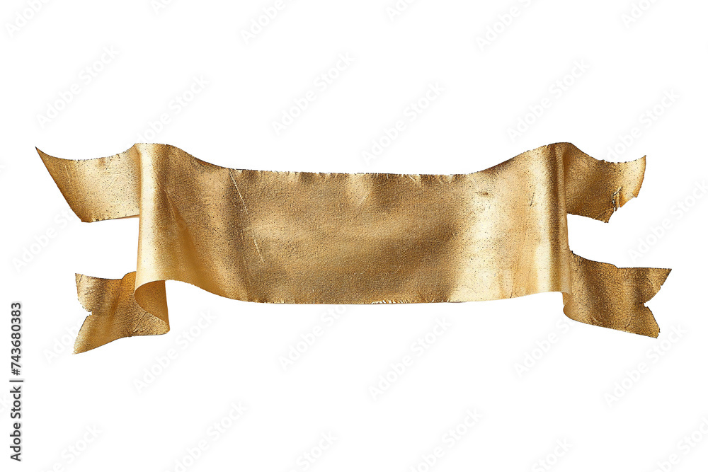 Wall mural empty golden banner isolated on transparent background generative ai