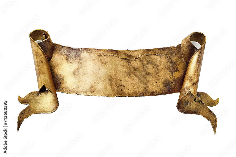 Wall mural empty golden banner isolated on transparent background generative ai