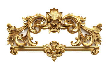 Empty golden banner isolated on transparent background Generative Ai