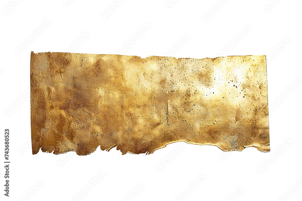 Wall mural empty golden banner isolated on transparent background generative ai