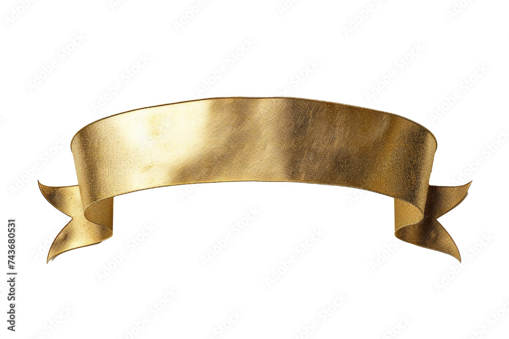 Wall mural empty golden banner isolated on transparent background generative ai