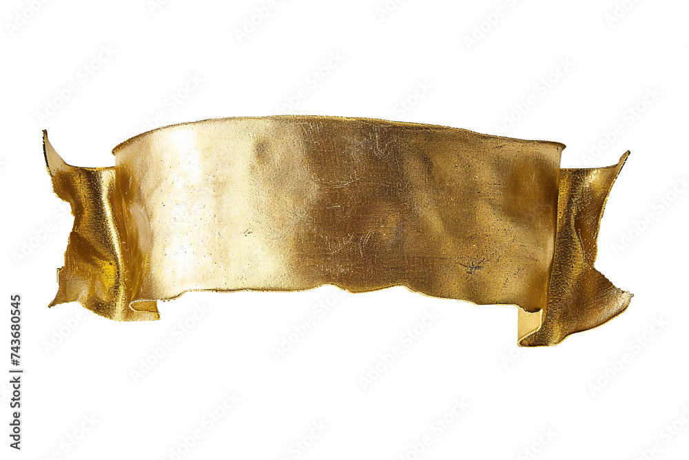 Wall mural empty golden banner isolated on transparent background generative ai