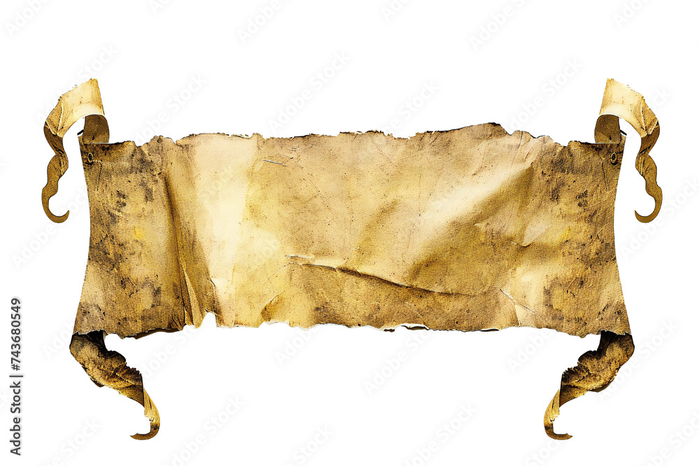 Wall mural empty golden banner isolated on transparent background generative ai