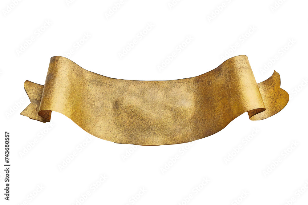 Wall mural empty golden banner isolated on transparent background generative ai
